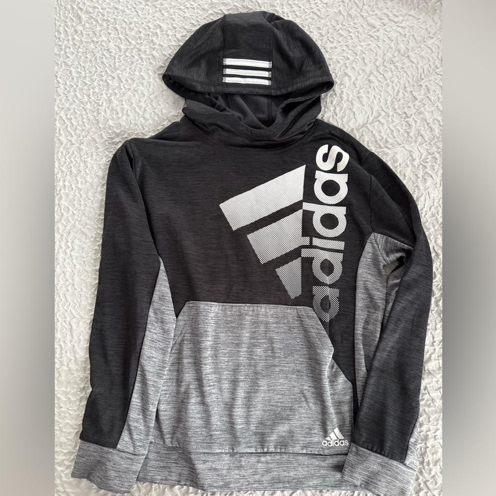 Adidas Dark Gray Hoodie kids size large 14-16